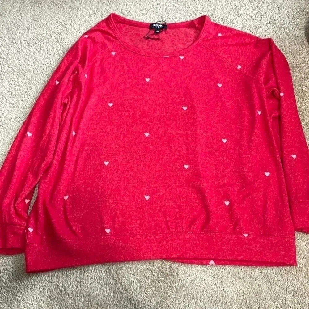 Valentines Red Heart sweatshirt size XXL by Buffalo David Bitton NWOT